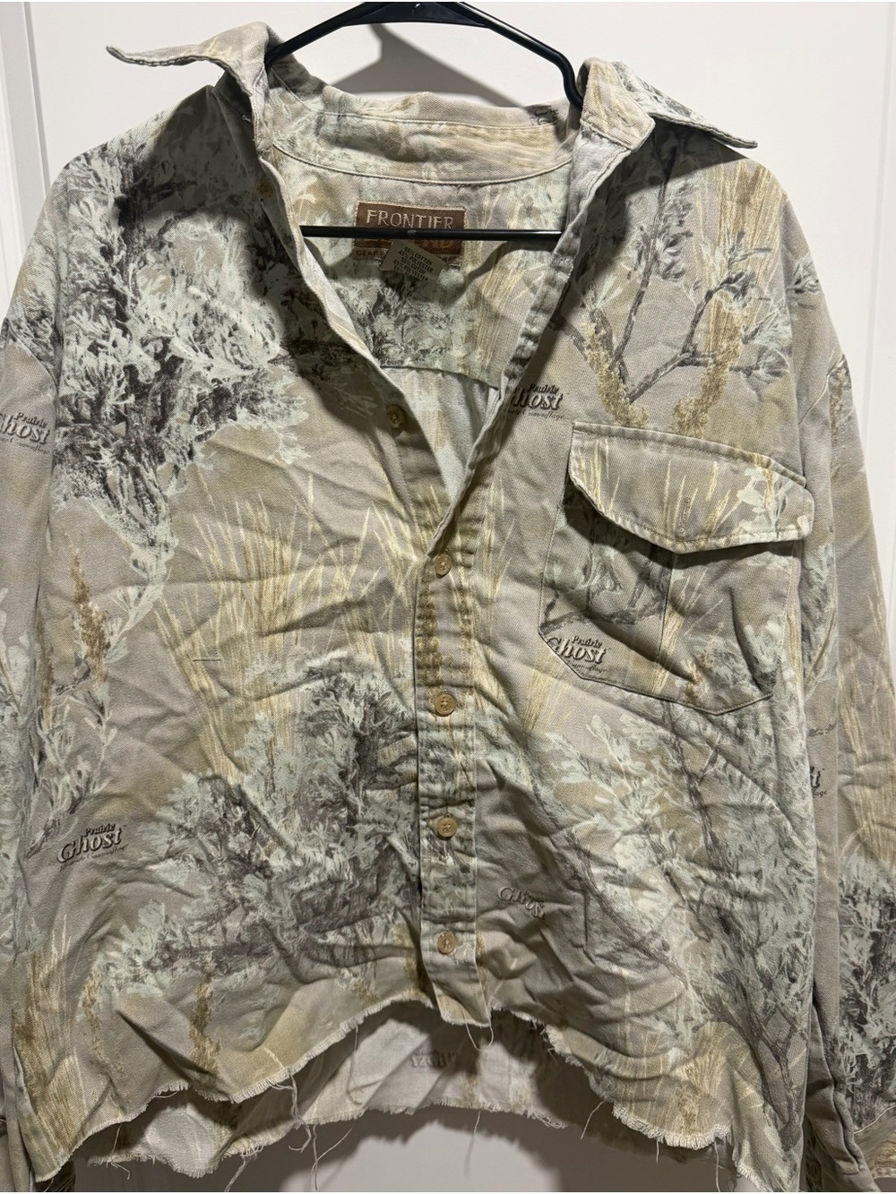 Men's Casual Button-Down Shirt - Sage/Cream Camo